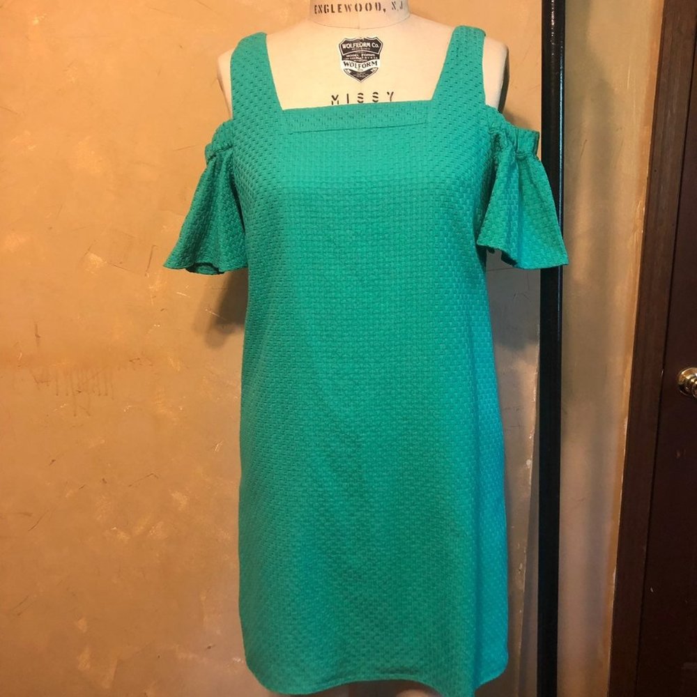 J. Crew Dress Cold shoulder S Green NWT